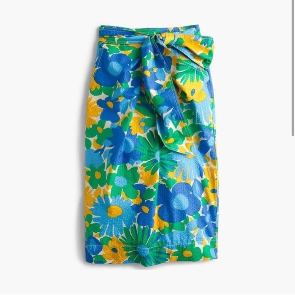 J.Crew Style G4334 Morning Floral Tie Waist Skirt size 2